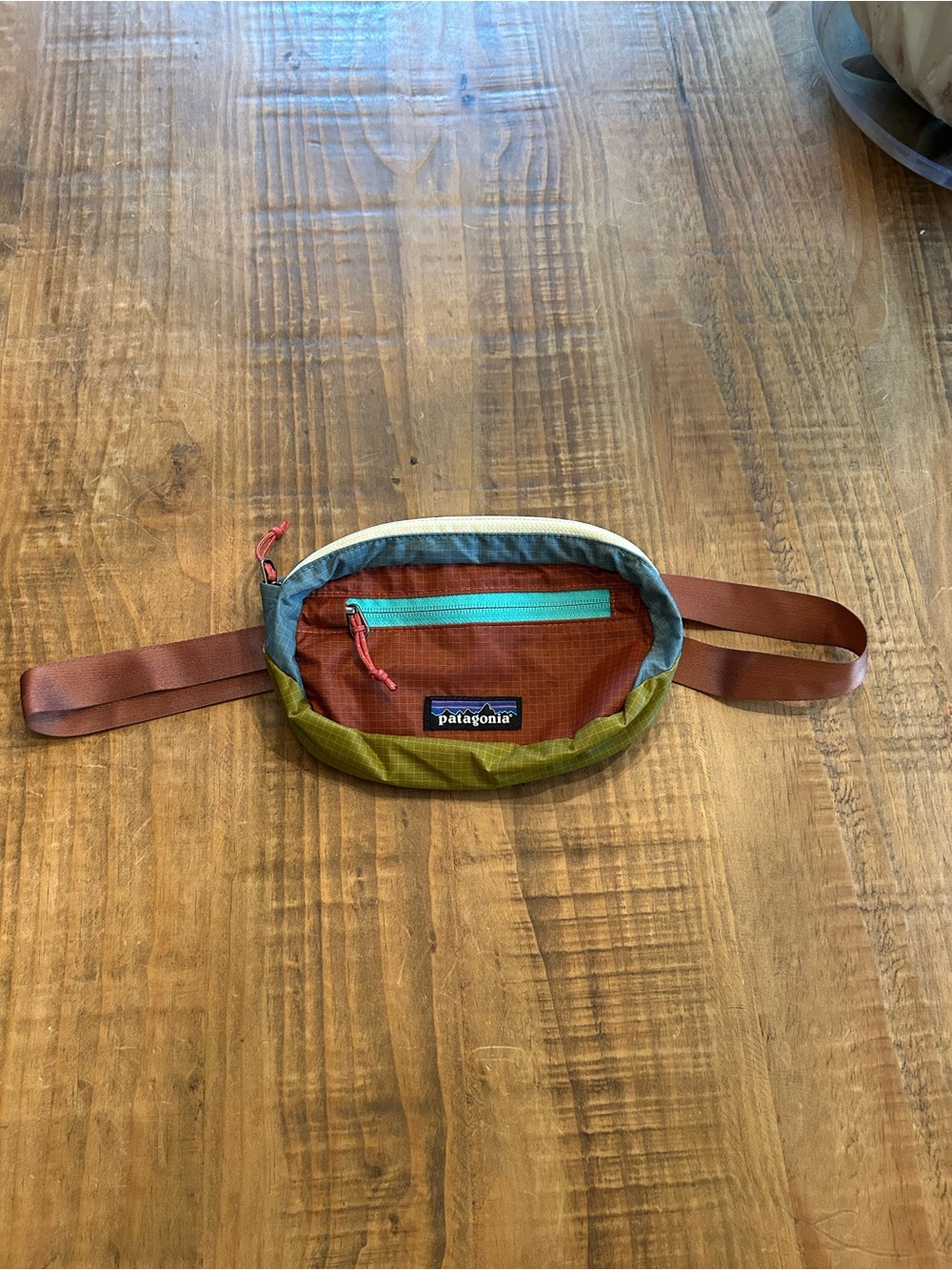 Patagonia Colorblock Waist Pack in Olive, Rust & Teal Accents